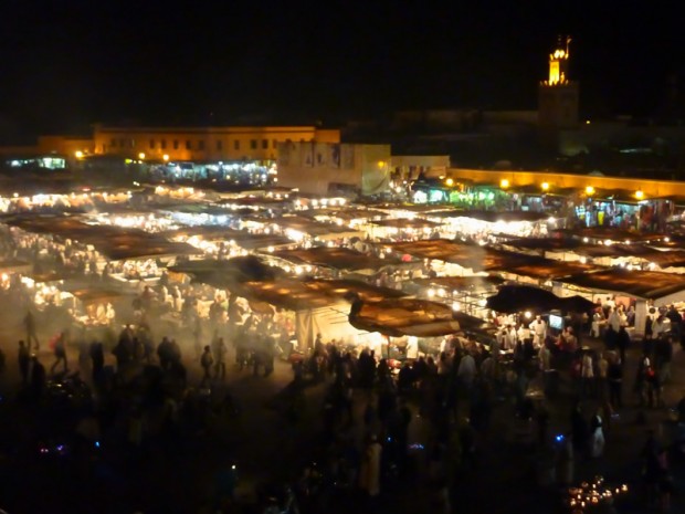 Marocco Marrakesh Jamaa el Fna luci