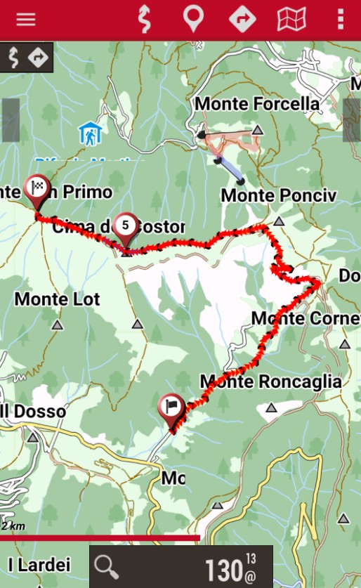 monte san primo traccia GPS ciaspole dal Pian del Tivano