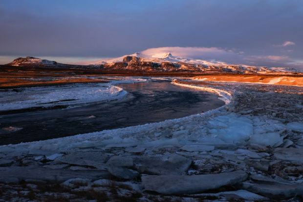 Islanda inverno - fiume e ghaccio